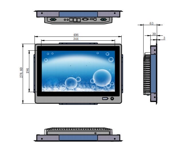 21.5 inch Open frame capacitive touch monitor