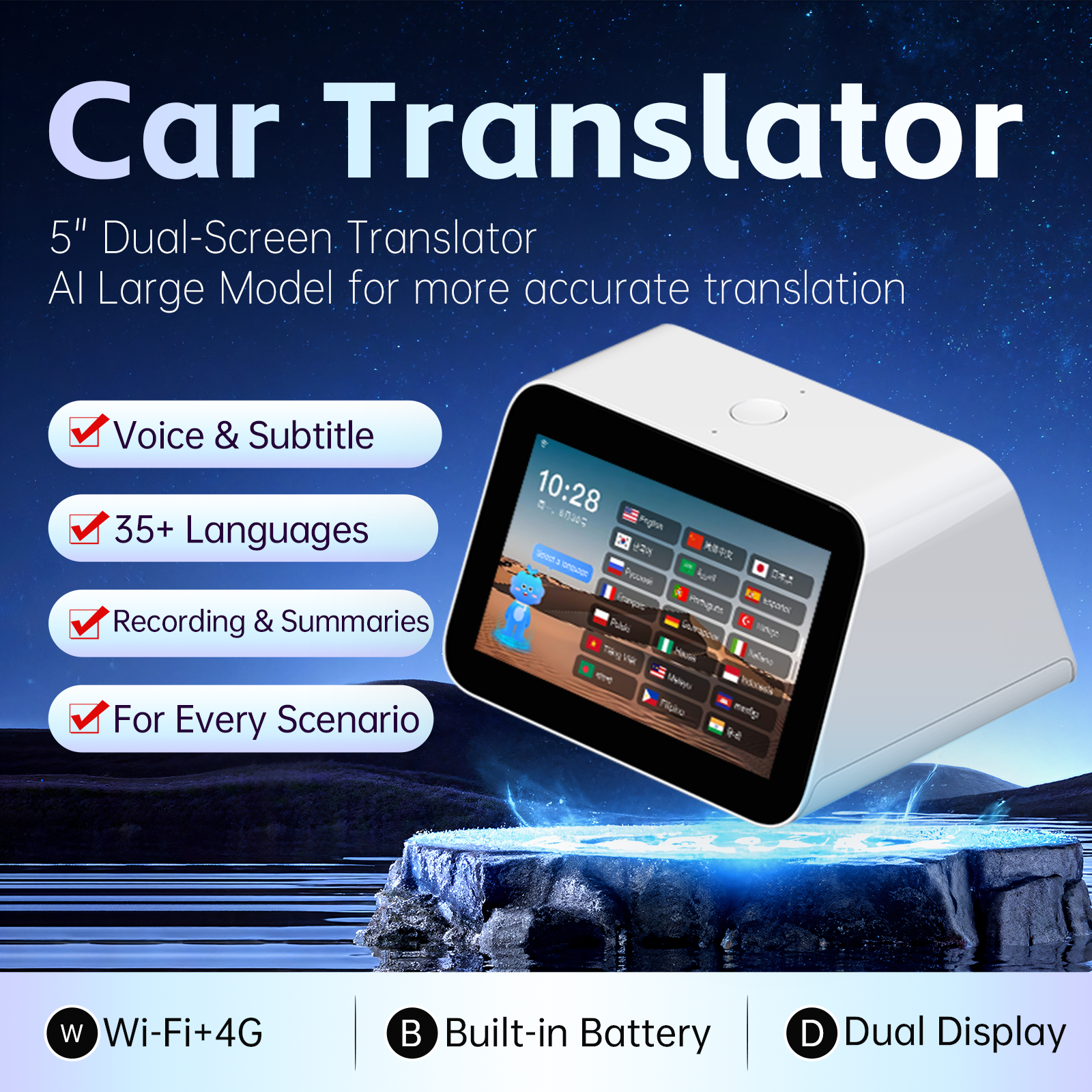 5 inch Dual screen translator